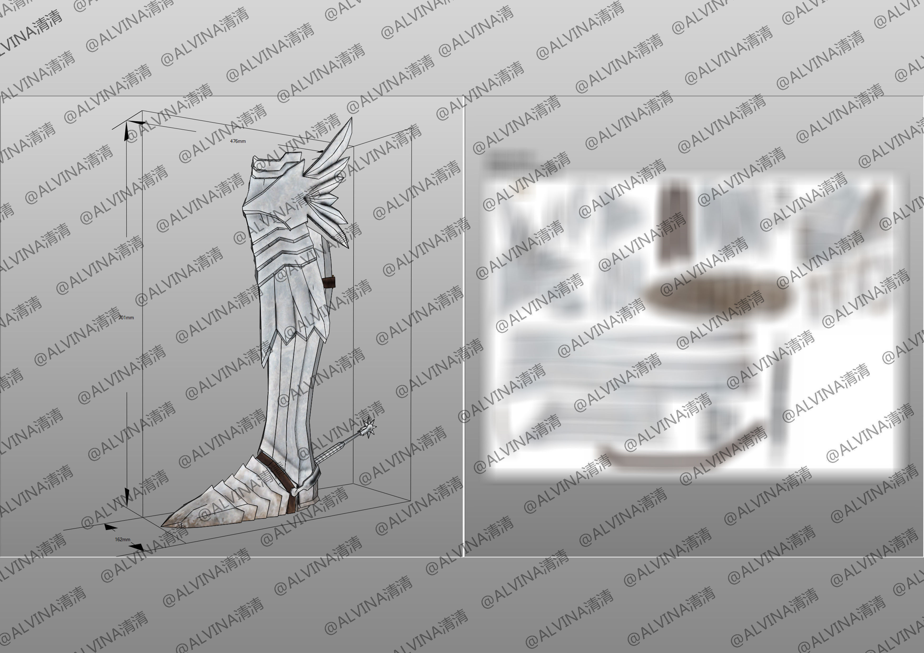 Berserk griffith reincarnated Armor - DIY Cosplay Pepakura Foam Low-poly 3D model_21