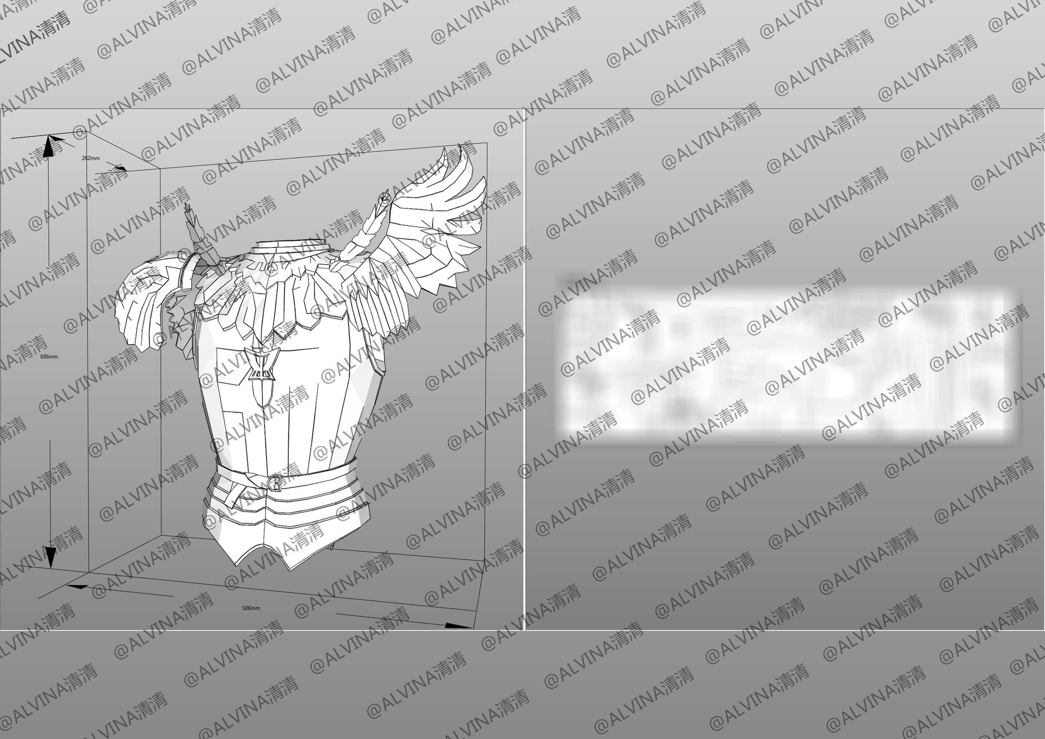 Berserk griffith reincarnated Armor - DIY Cosplay Pepakura Foam Low-poly 3D model_14