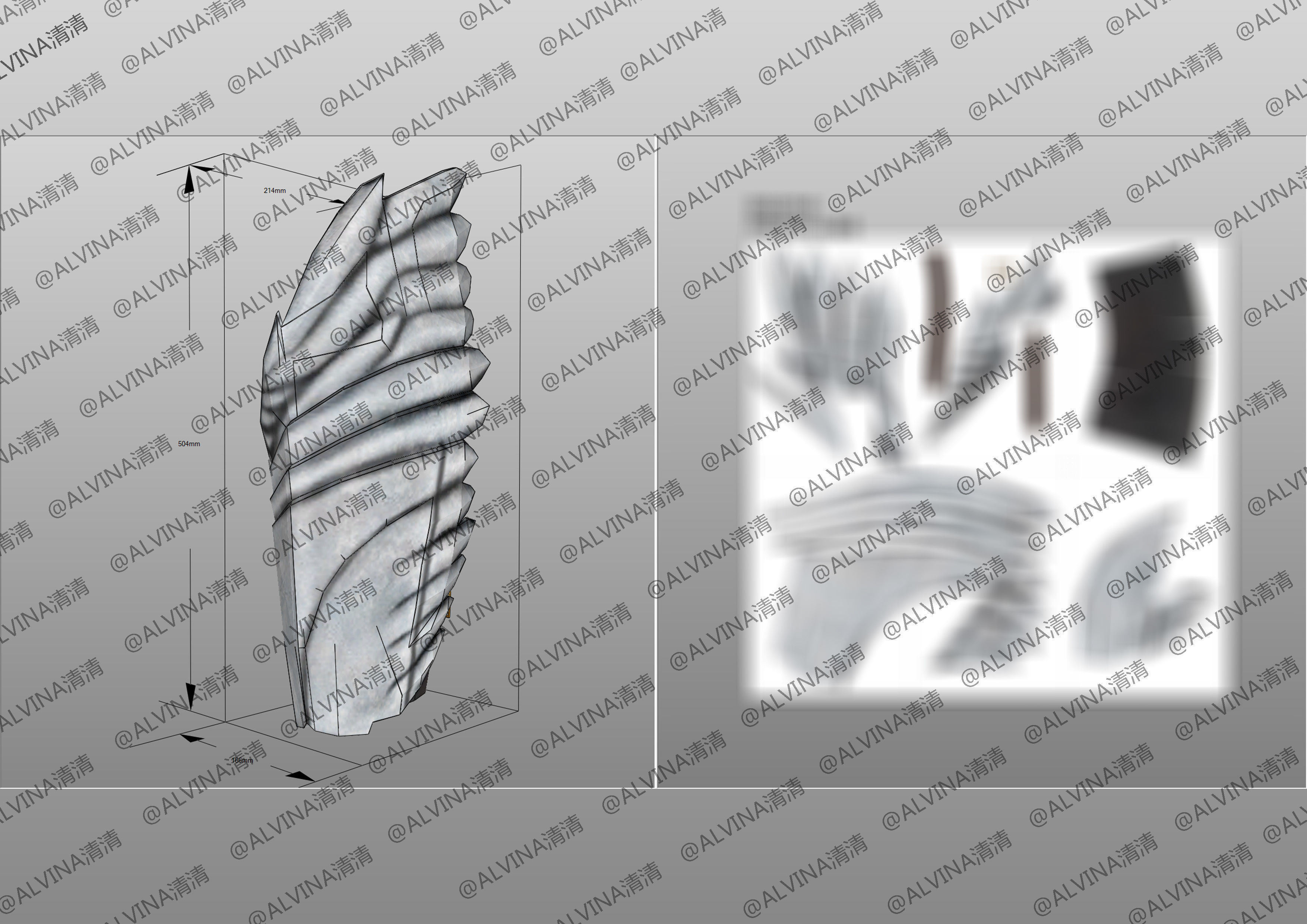 Berserk griffith reincarnated Armor - DIY Cosplay Pepakura Foam Low-poly 3D model_19