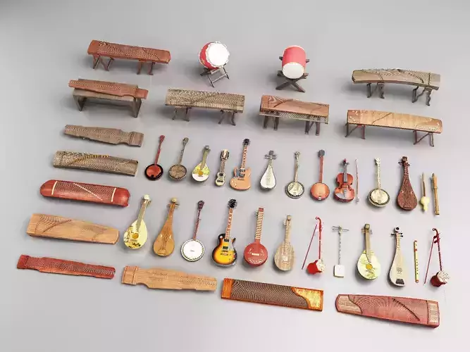 Chinese musical instruments Chinese classical instruments 3D model
