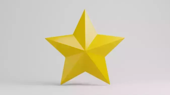 Star simple 5 pointed cartoon icon symbol