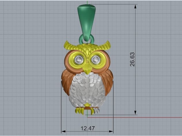 Pendant owl Model 4797 3D print model_5