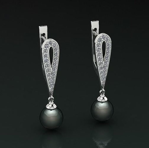 Pearl earrings Model 4869 3D print model