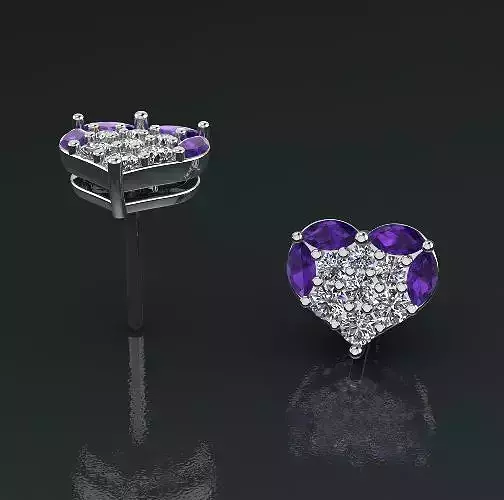 Earrings heart Model 4866