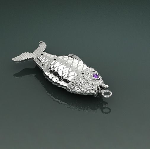 Fish pendant Model 4860 3D print model_1