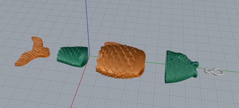 Fish pendant Model 4860 3D print model_2