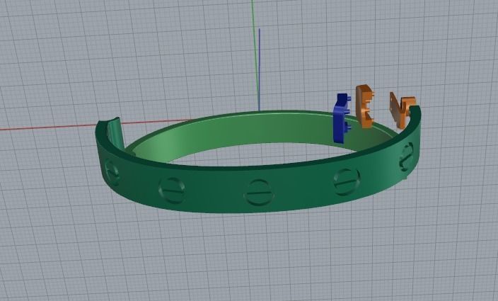 Bracelet with bolts size17 Model 4843 3D print model_3
