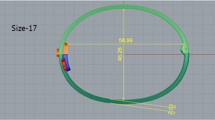 Bracelet with bolts size17 Model 4843 3D print model_5