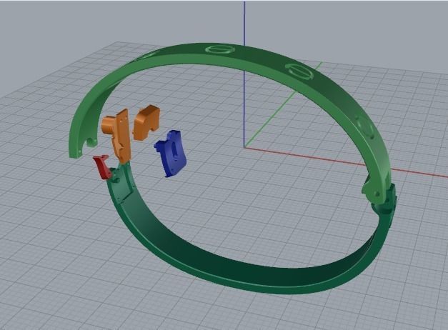 Bracelet with bolts size17 Model 4843 3D print model_2