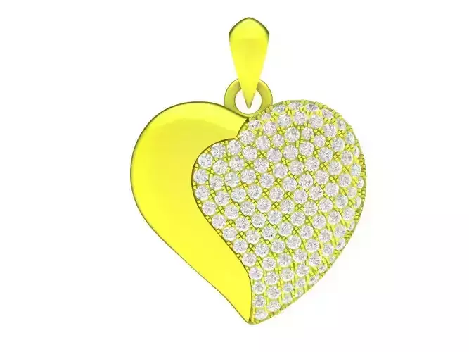 A7655 Diamond Heart Pendant