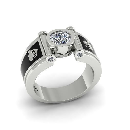 Ring with crown Model 4836 3D print model_1