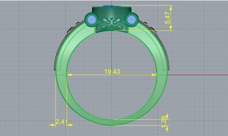 Ring with crown Model 4836 3D print model_5