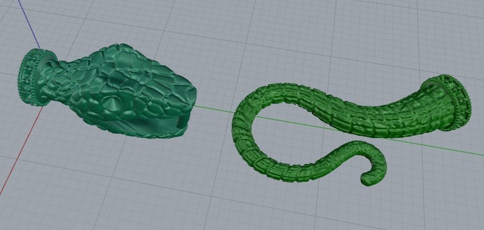 Snake bracelet lock Model 4829 3D print model_2