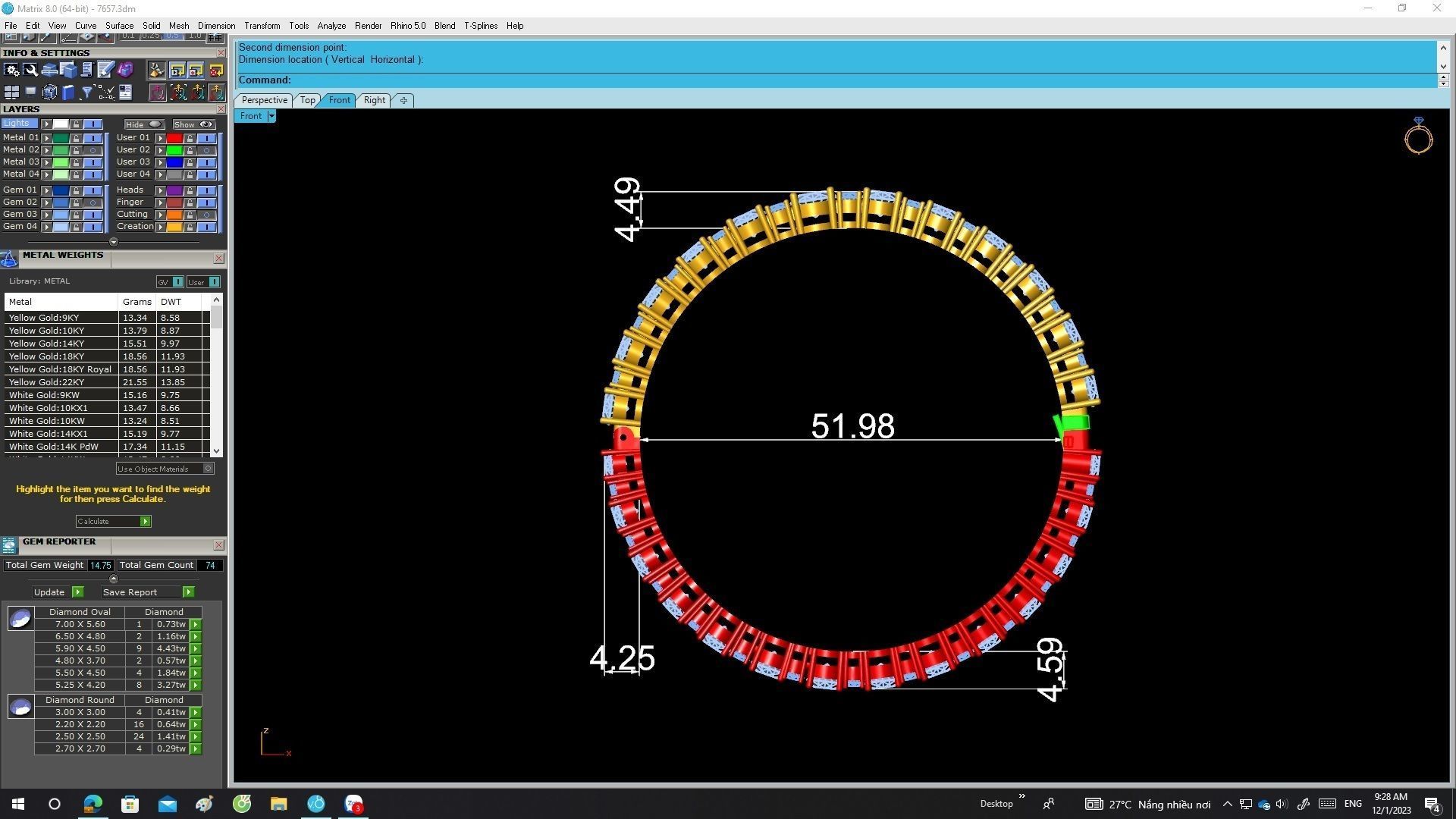 A7657 Luxury Asian Fashion Diamond Women Bangle 3D print model_6