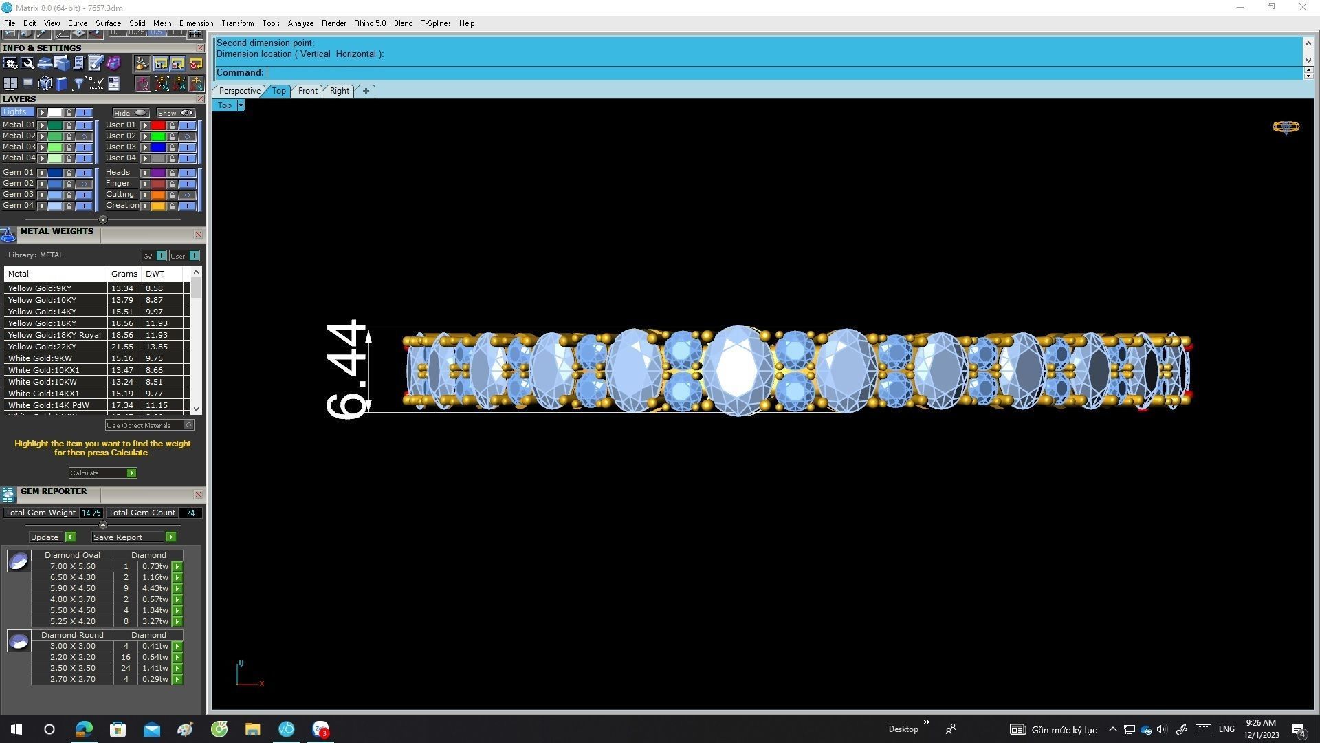 A7657 Luxury Asian Fashion Diamond Women Bangle 3D print model_5