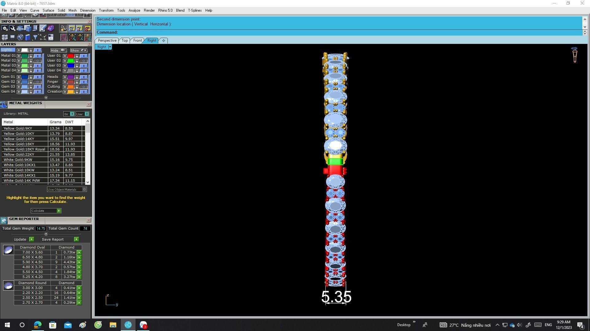 A7657 Luxury Asian Fashion Diamond Women Bangle 3D print model_7