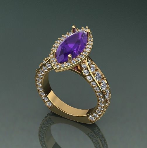 Marquise Ring Model 4921 3D print model_1