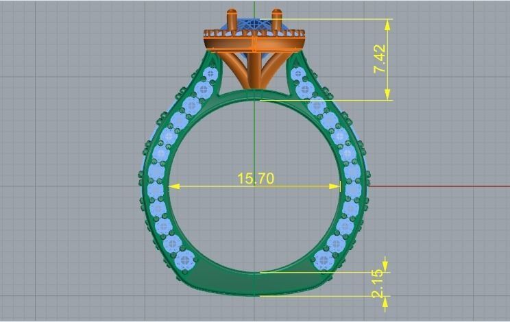 Marquise Ring Model 4921 3D print model_5