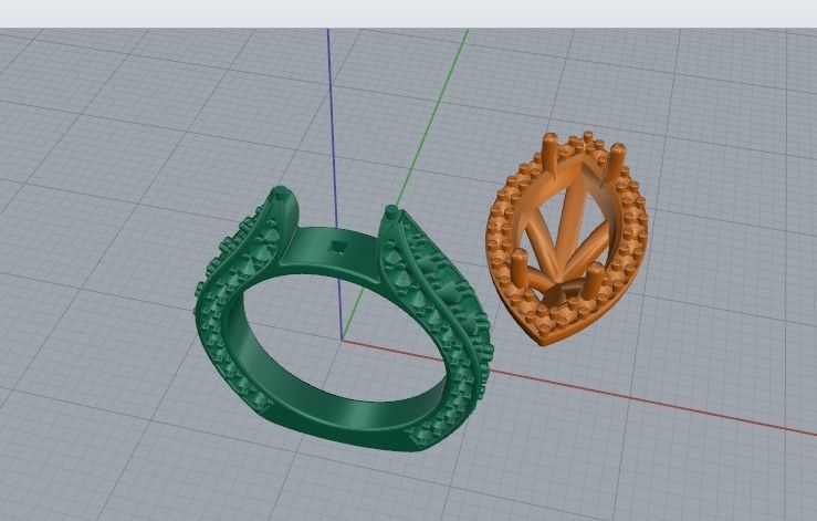 Marquise Ring Model 4921 3D print model_2