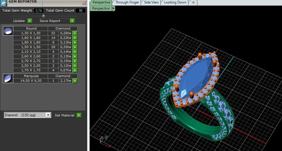 Marquise Ring Model 4921 3D print model_9