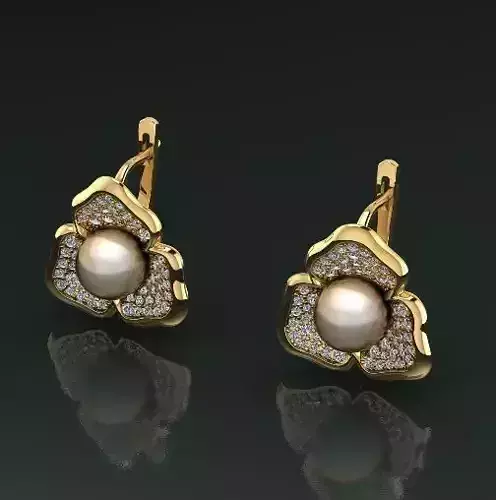 Earrings flower Model 4920