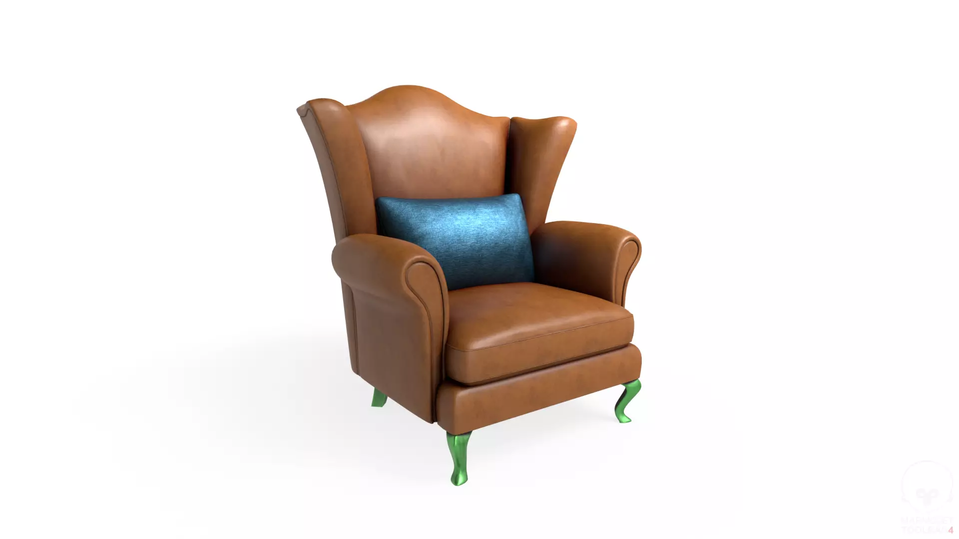 Wingback Chairs 013 Low-poly 3D model
