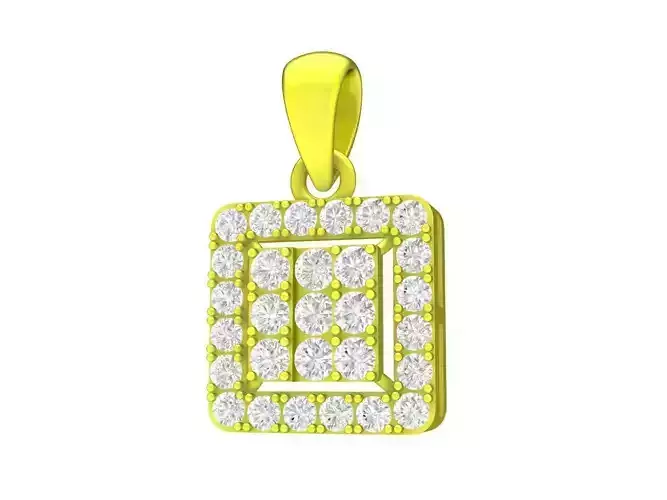 A7668 Diamond Square Women Pendant