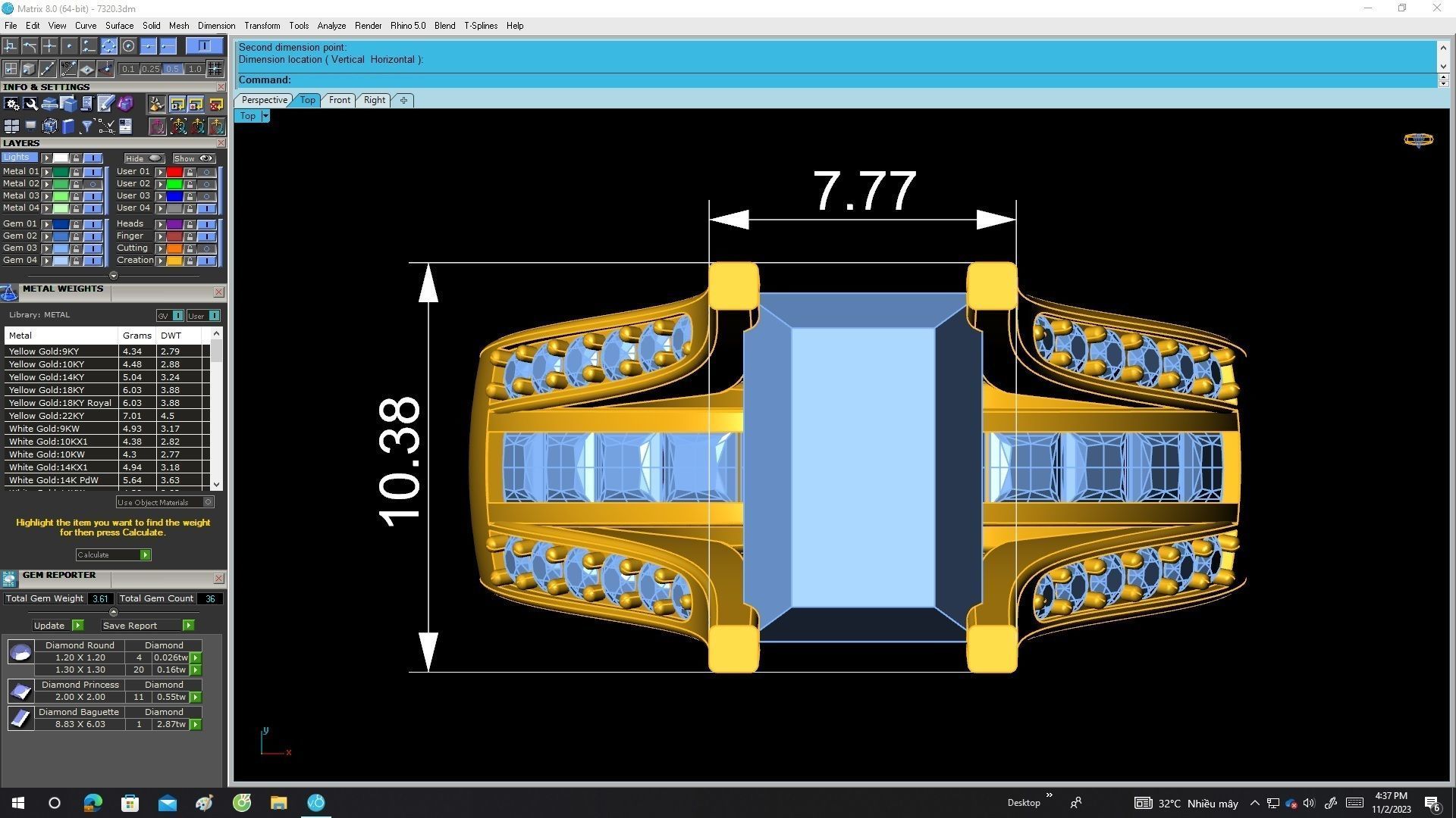 7320 emeral diamond engagement ring 3D print model_5