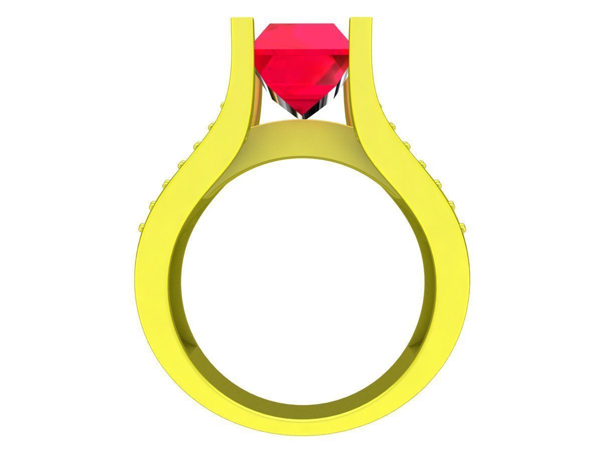 7320 emeral diamond engagement ring 3D print model_3