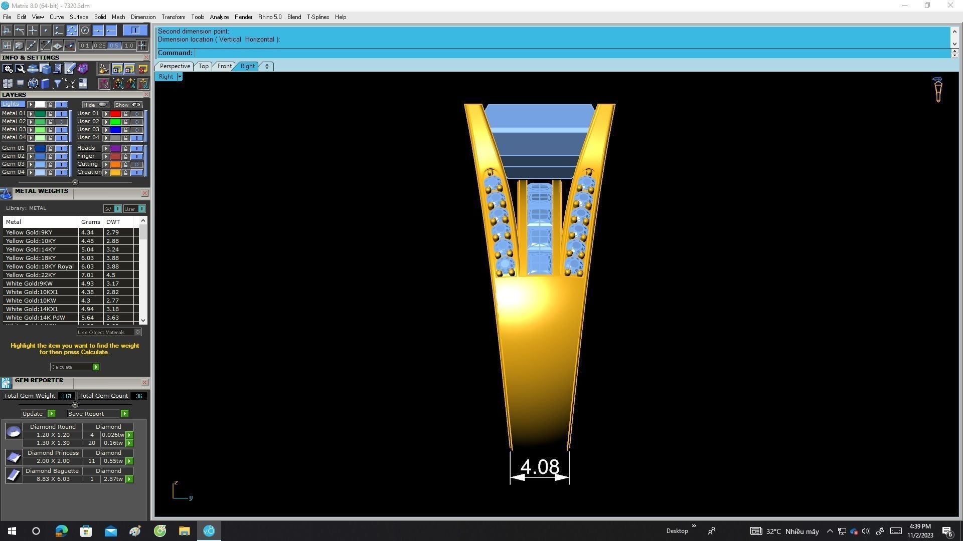 7320 emeral diamond engagement ring 3D print model_7