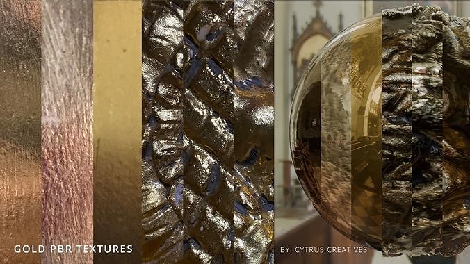 6 3K Gold PBR Textures  Texture