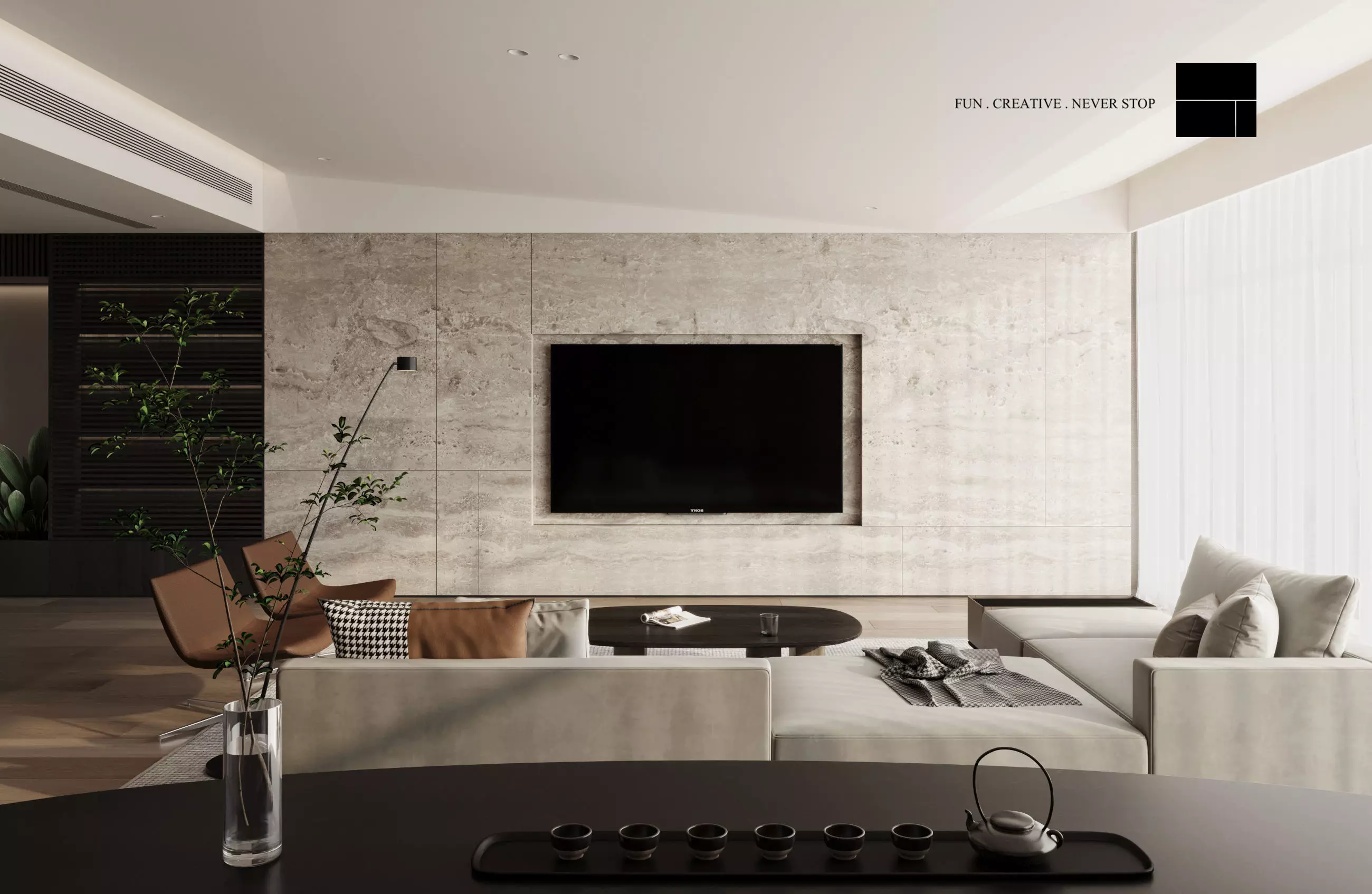 Ultra-Modern Home Interior 3D Model andCAD Drawings Suite 3D model_0