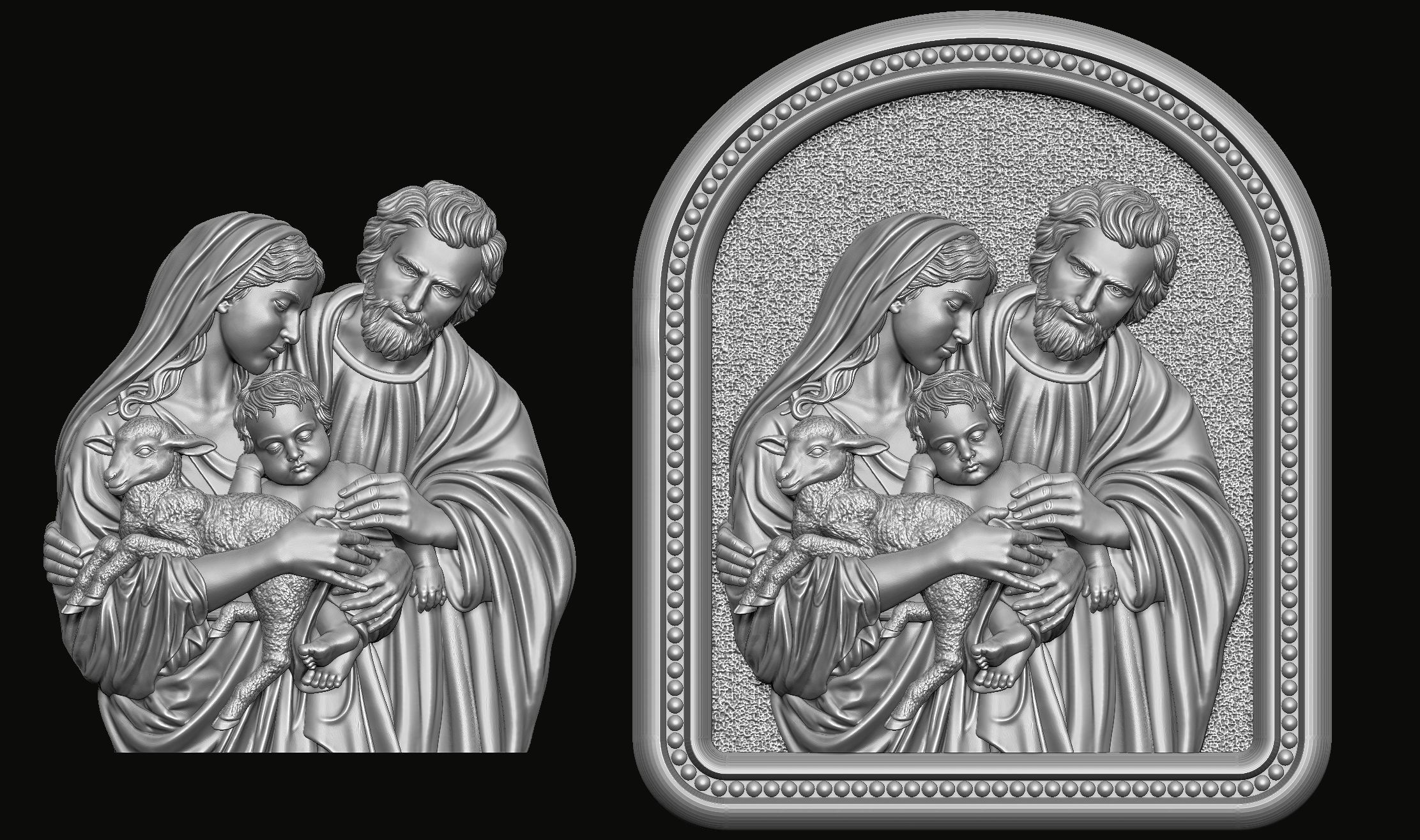Holy Family Pendant 2 3D print model_1