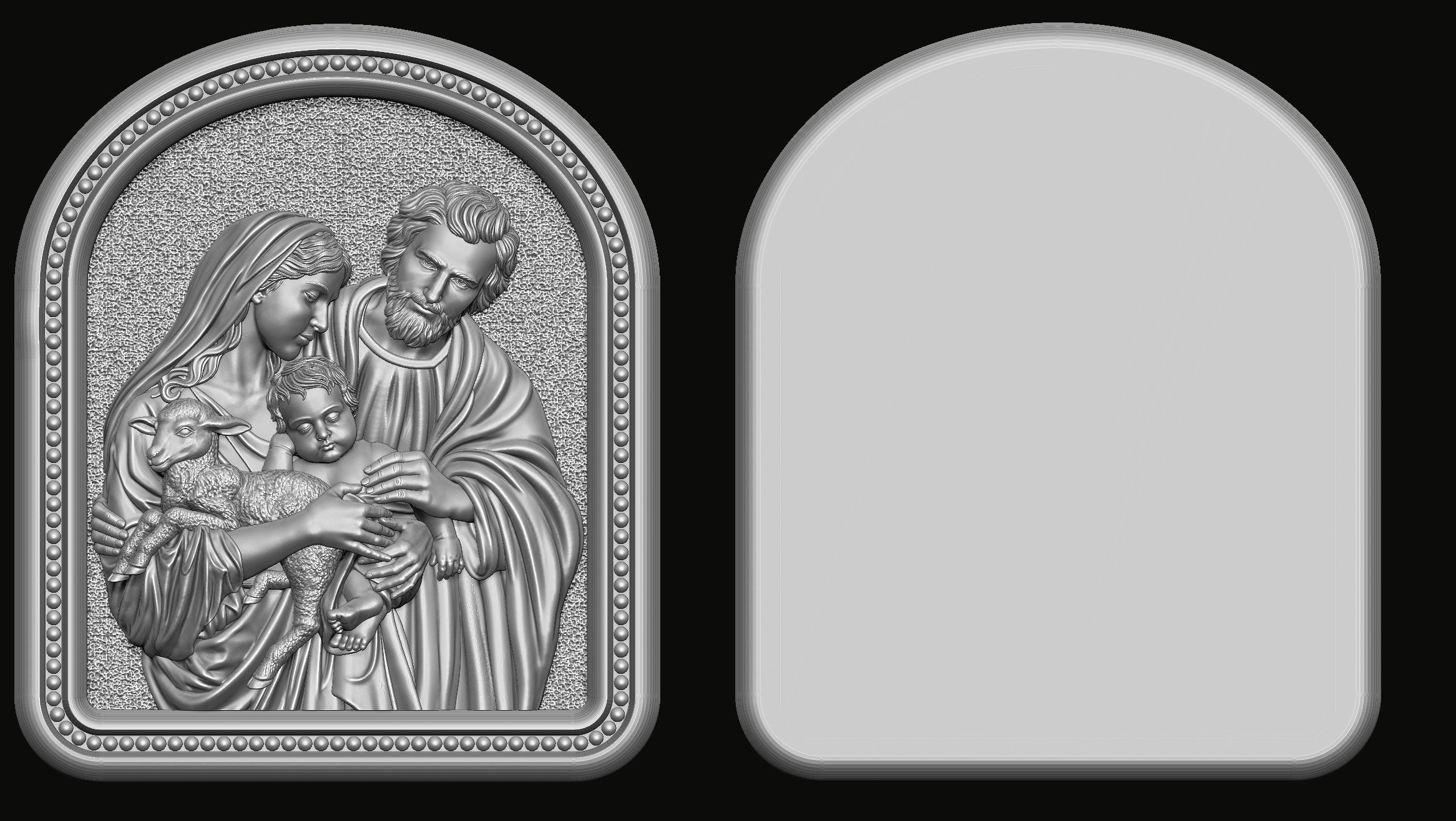 Holy Family Pendant 2 3D print model_3