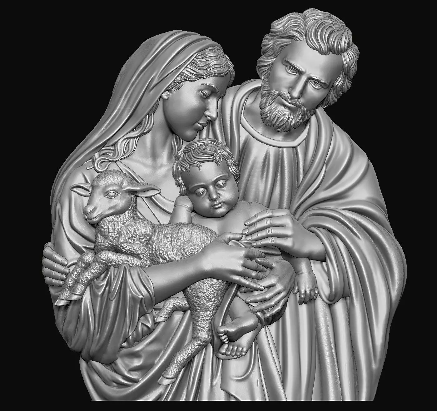Holy Family Pendant 2 3D print model_0