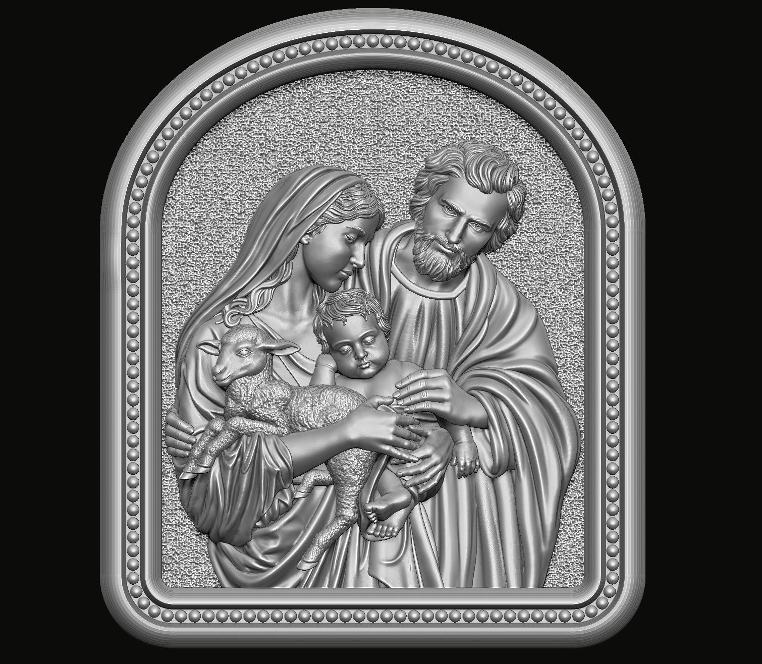 Holy Family Pendant 2 3D print model_6