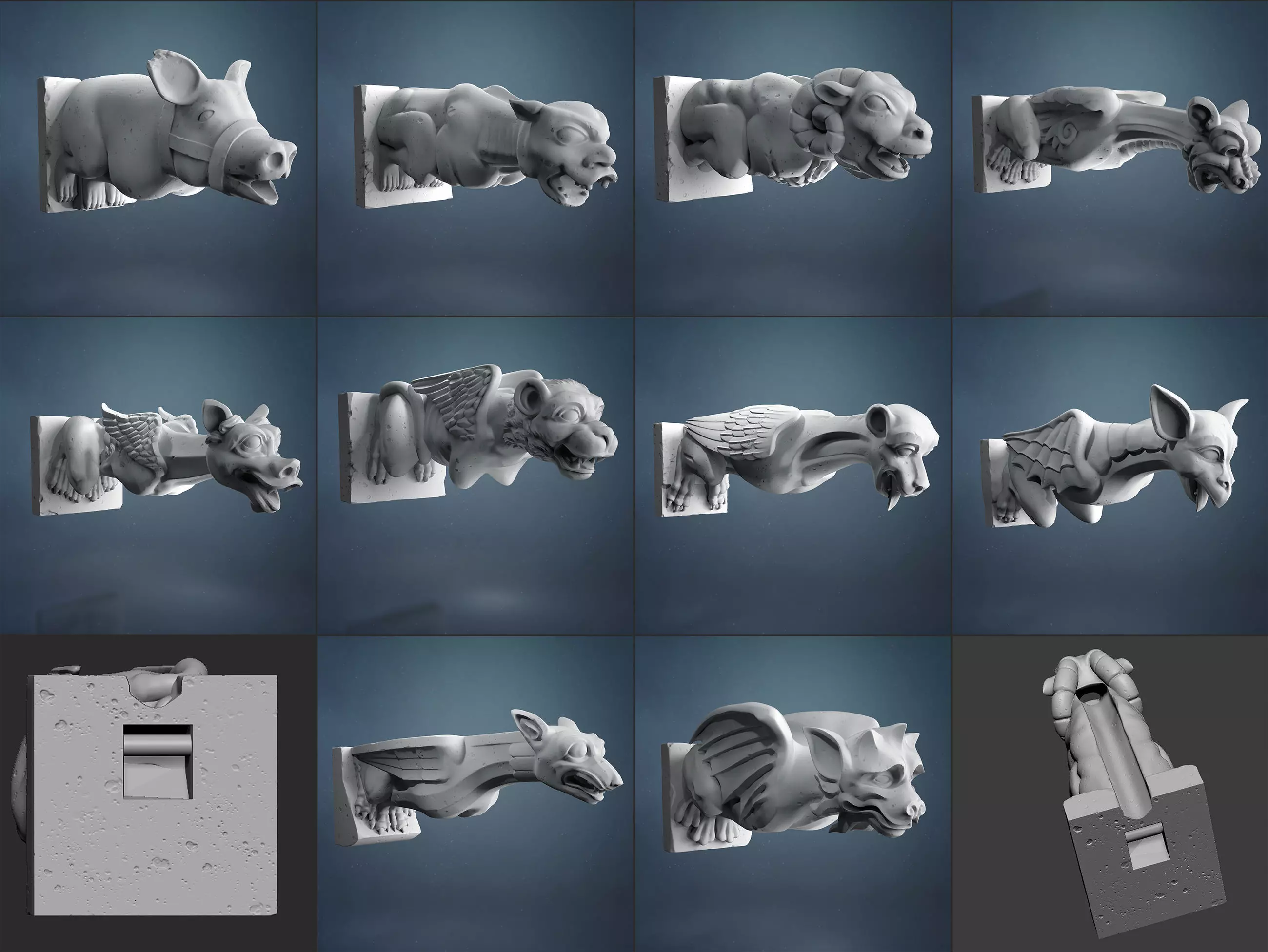 Gargoyles 3D Print Collection _0