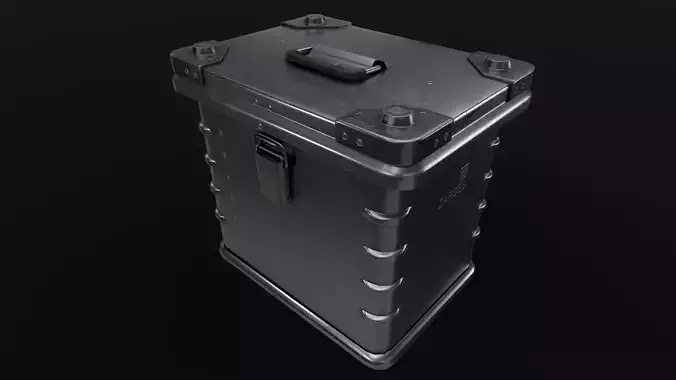 Metal Box Unpainted 3D Model Low-poly