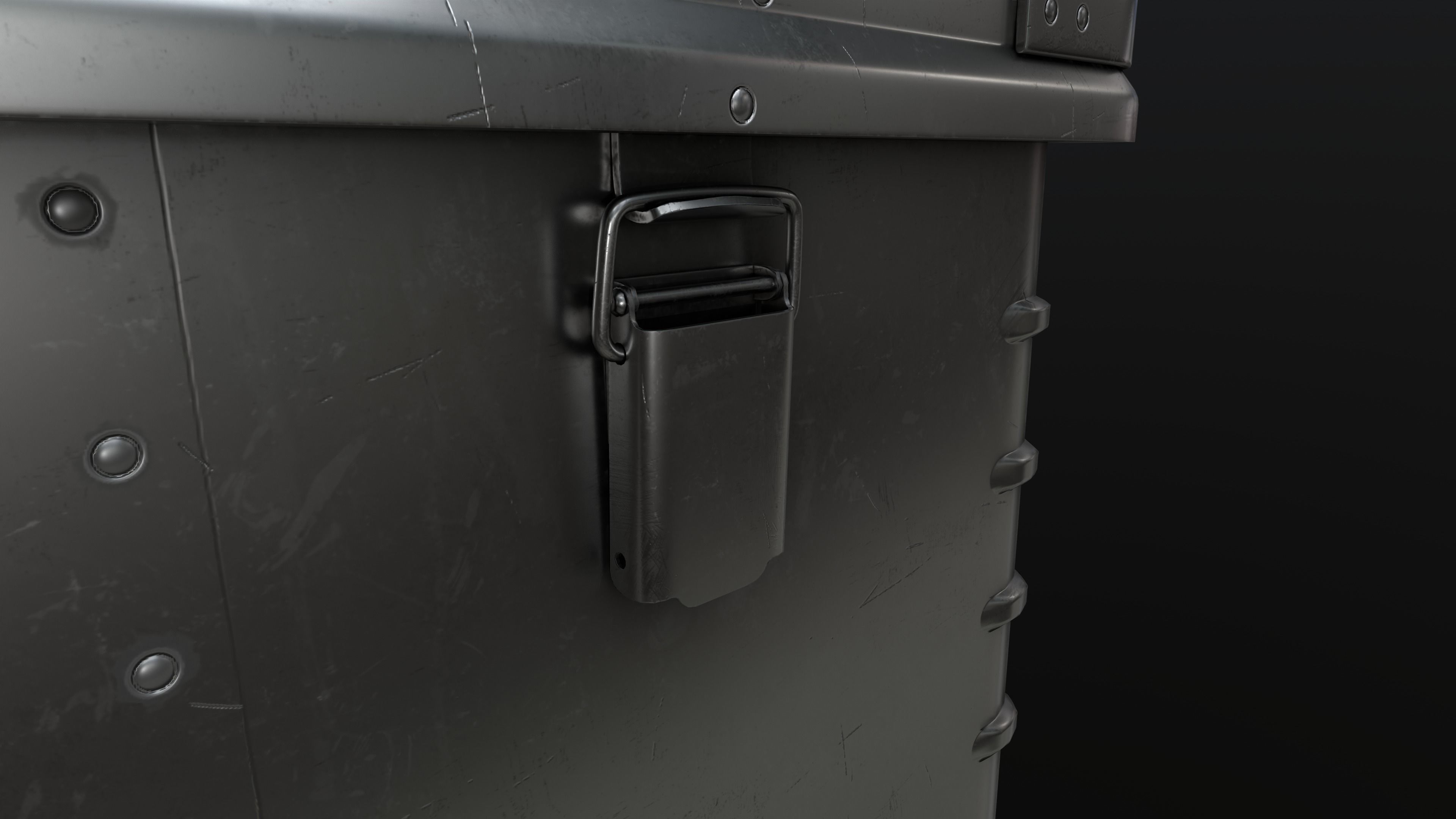 Metal Box Unpainted 3D Model Low-poly Low-poly 3D model_2