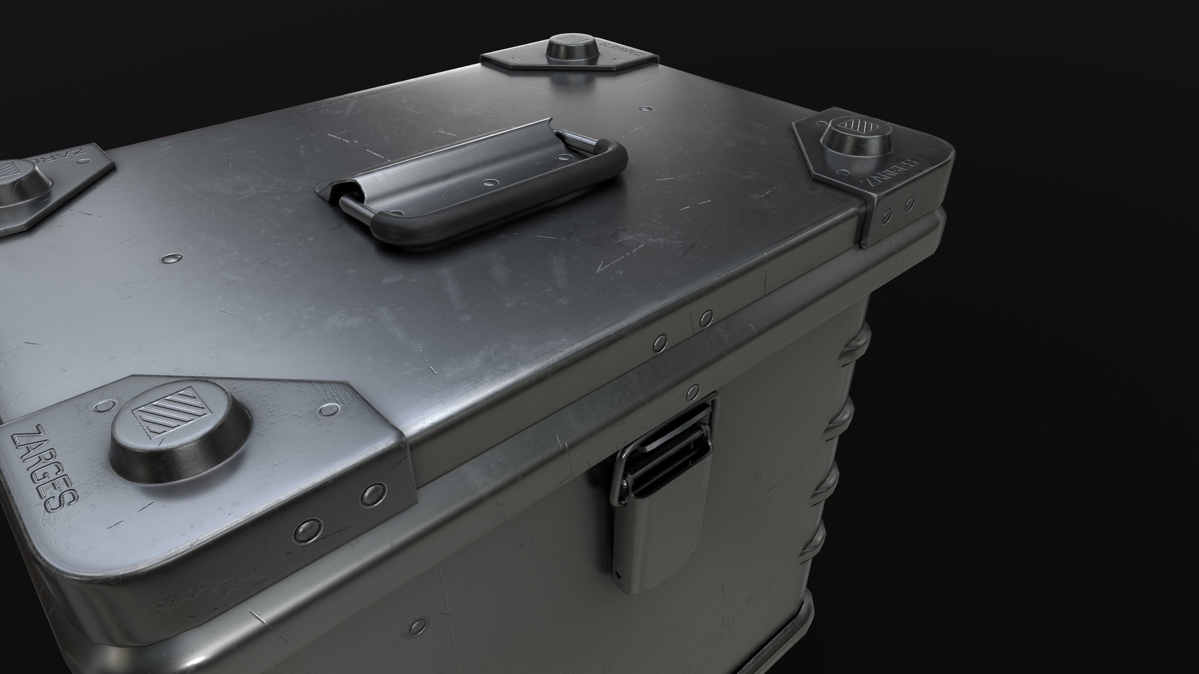 Metal Box Unpainted 3D Model Low-poly Low-poly 3D model_1