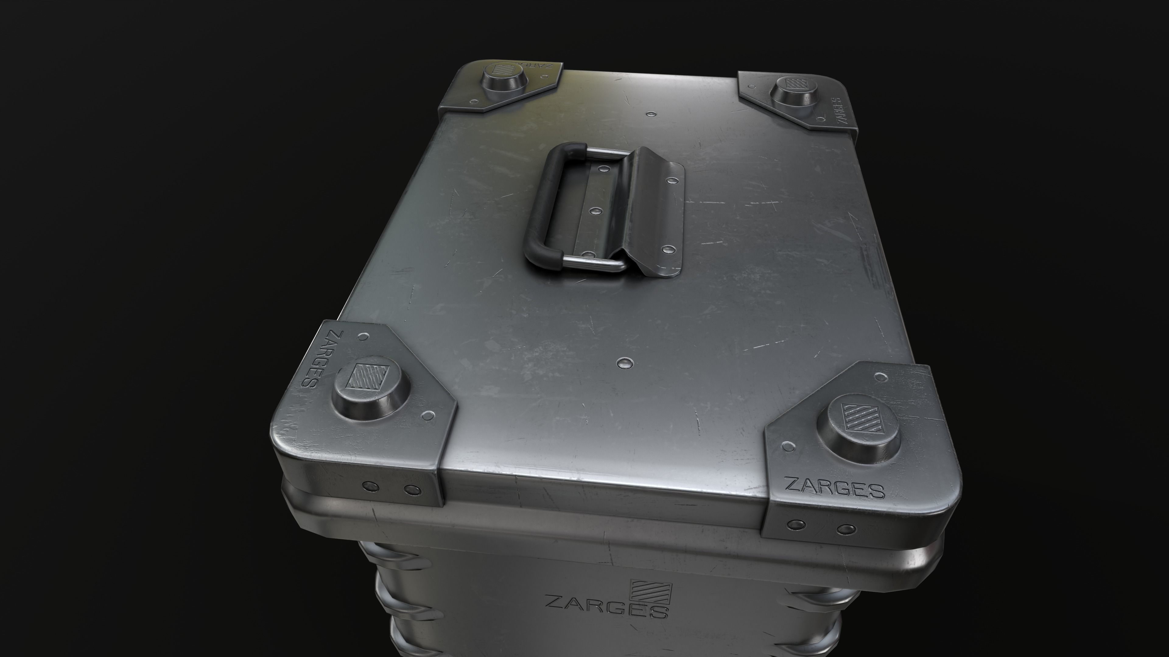 Metal Box Unpainted 3D Model Low-poly Low-poly 3D model_3
