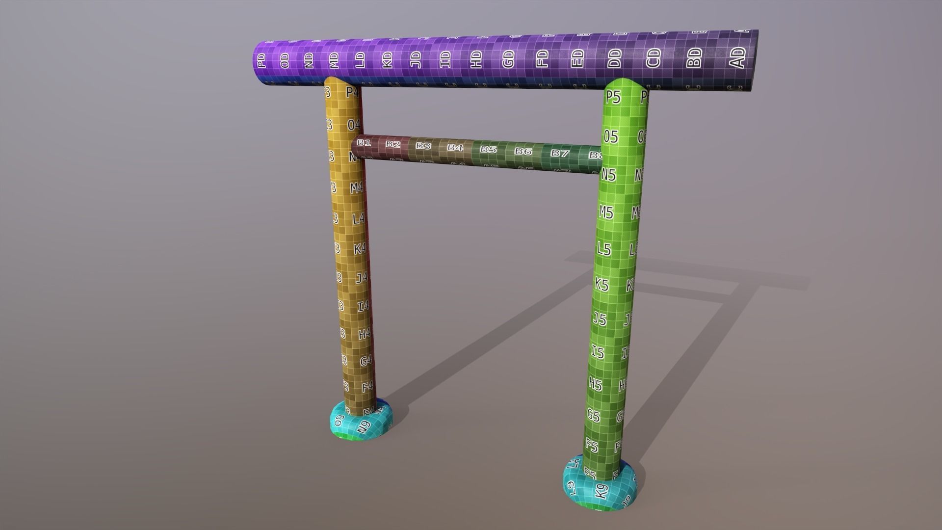 Japanese Gate Low-poly 3D model_7