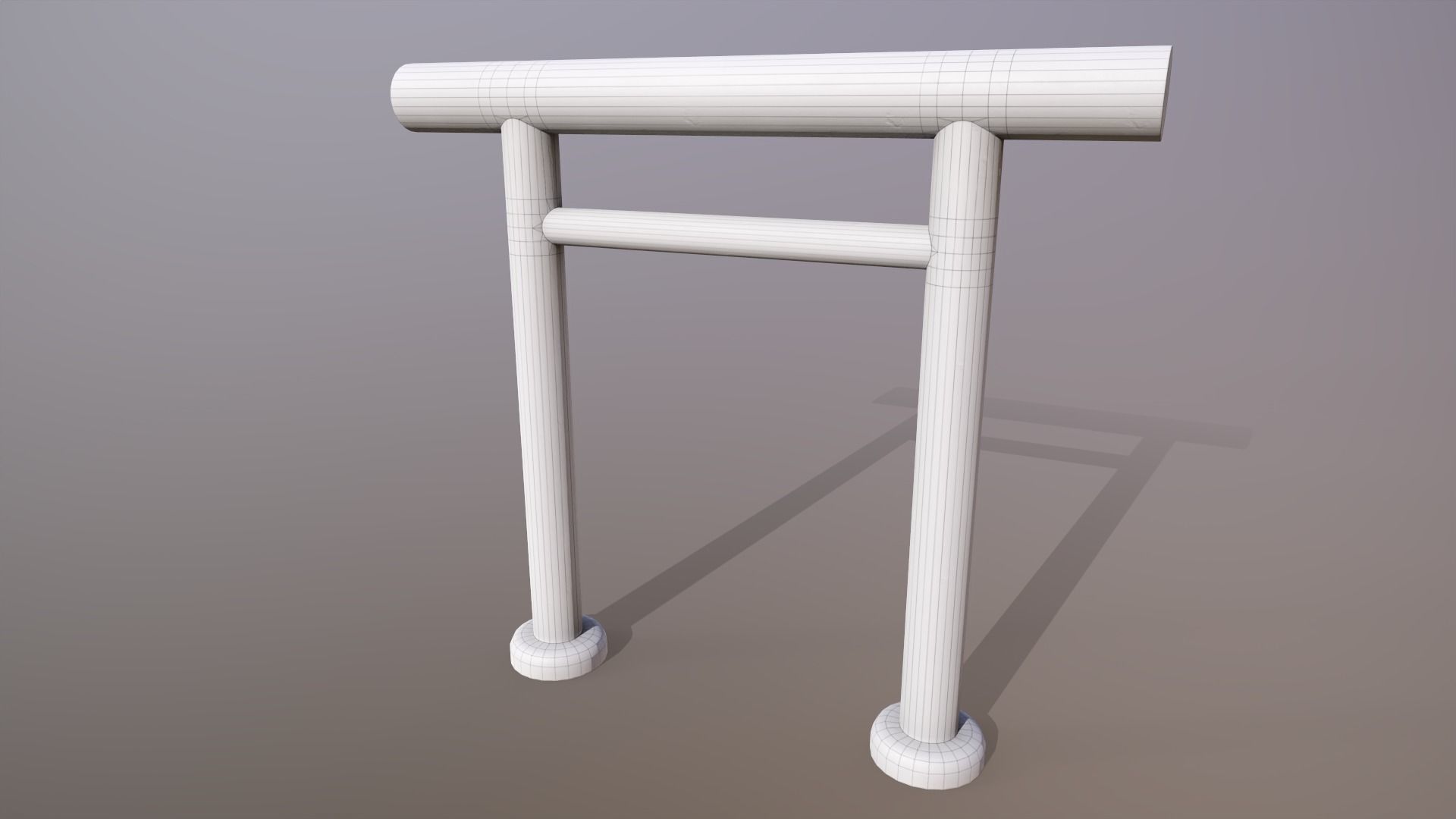 Japanese Gate Low-poly 3D model_8