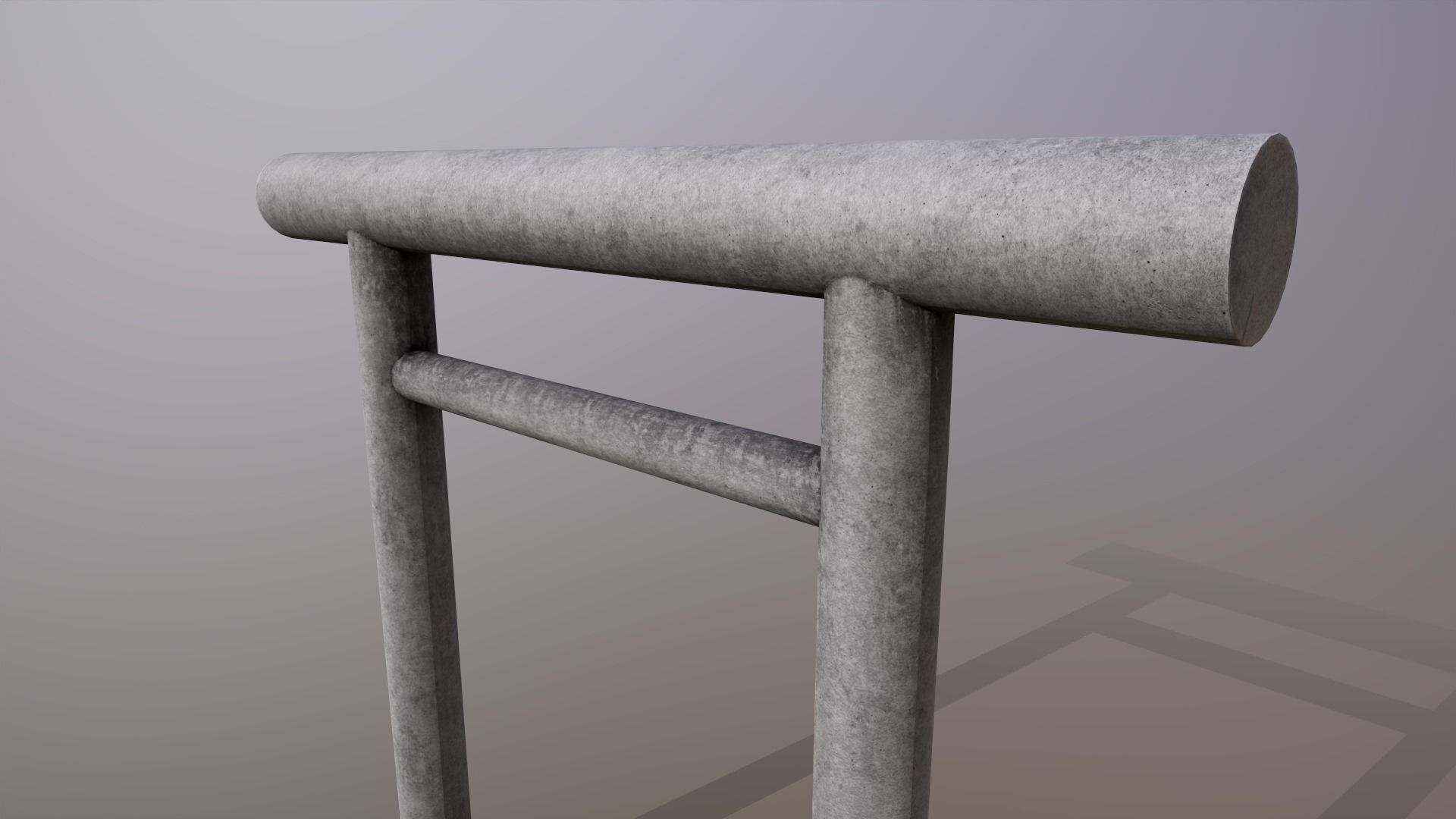 Japanese Gate Low-poly 3D model_3