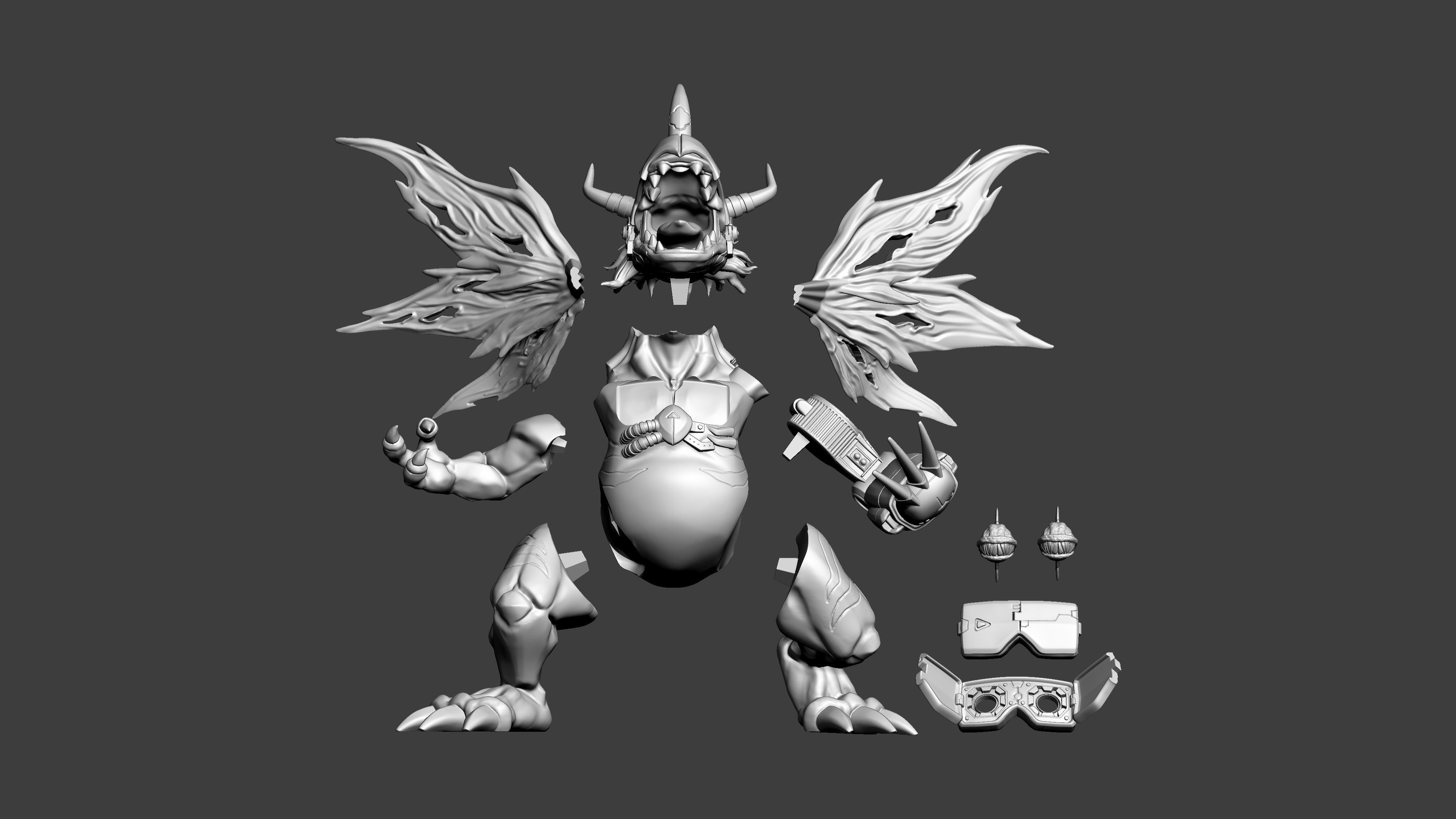 MetalGreymon 3D print model_5