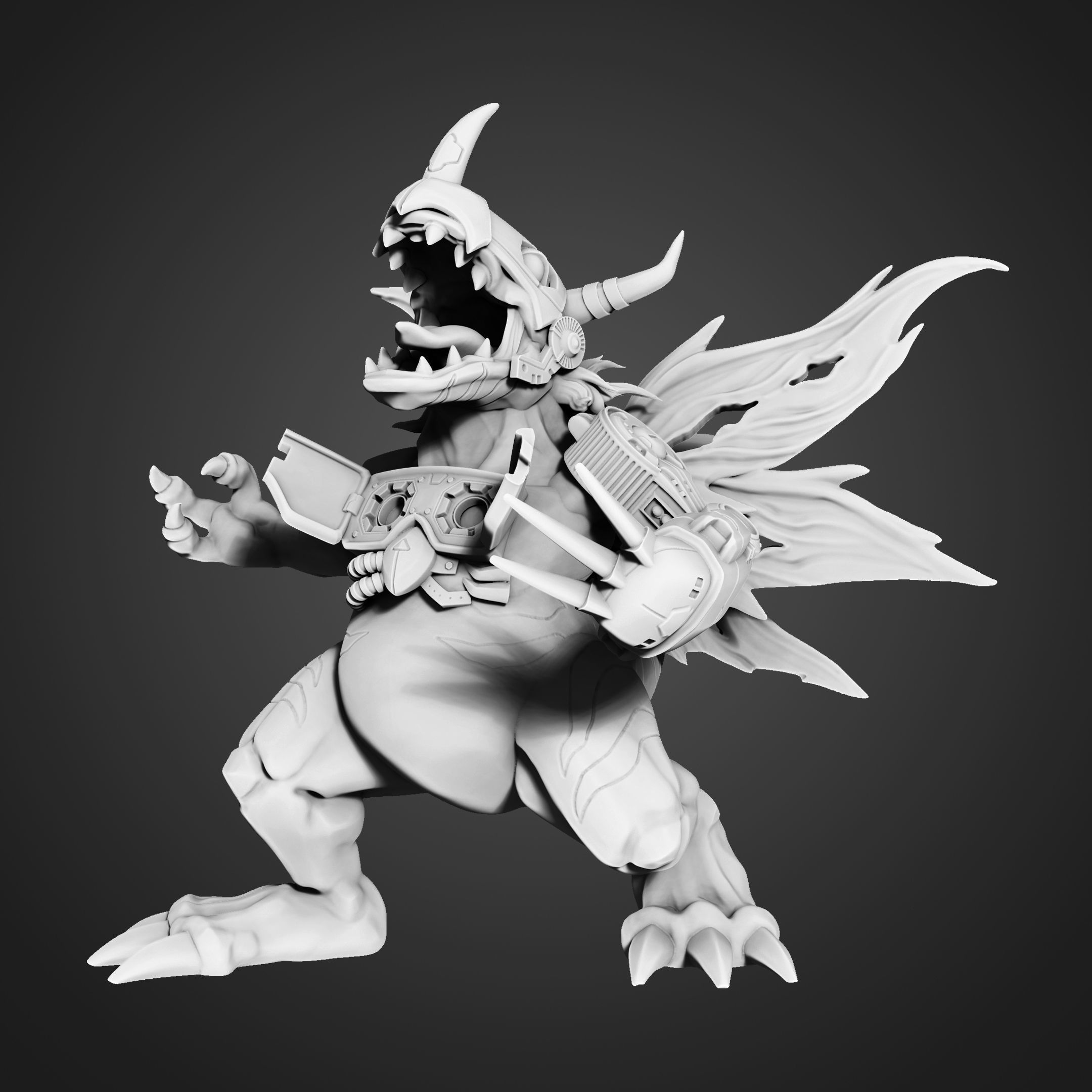 MetalGreymon 3D print model_3