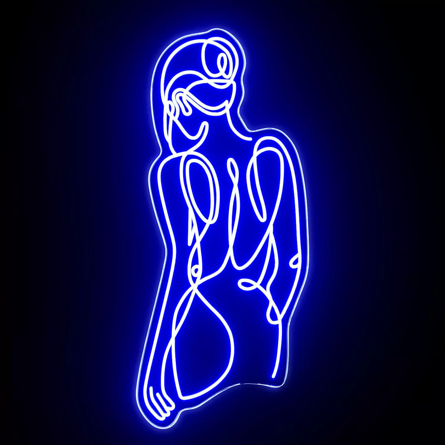 Woman Silhouette Neon Sign 3D model_0
