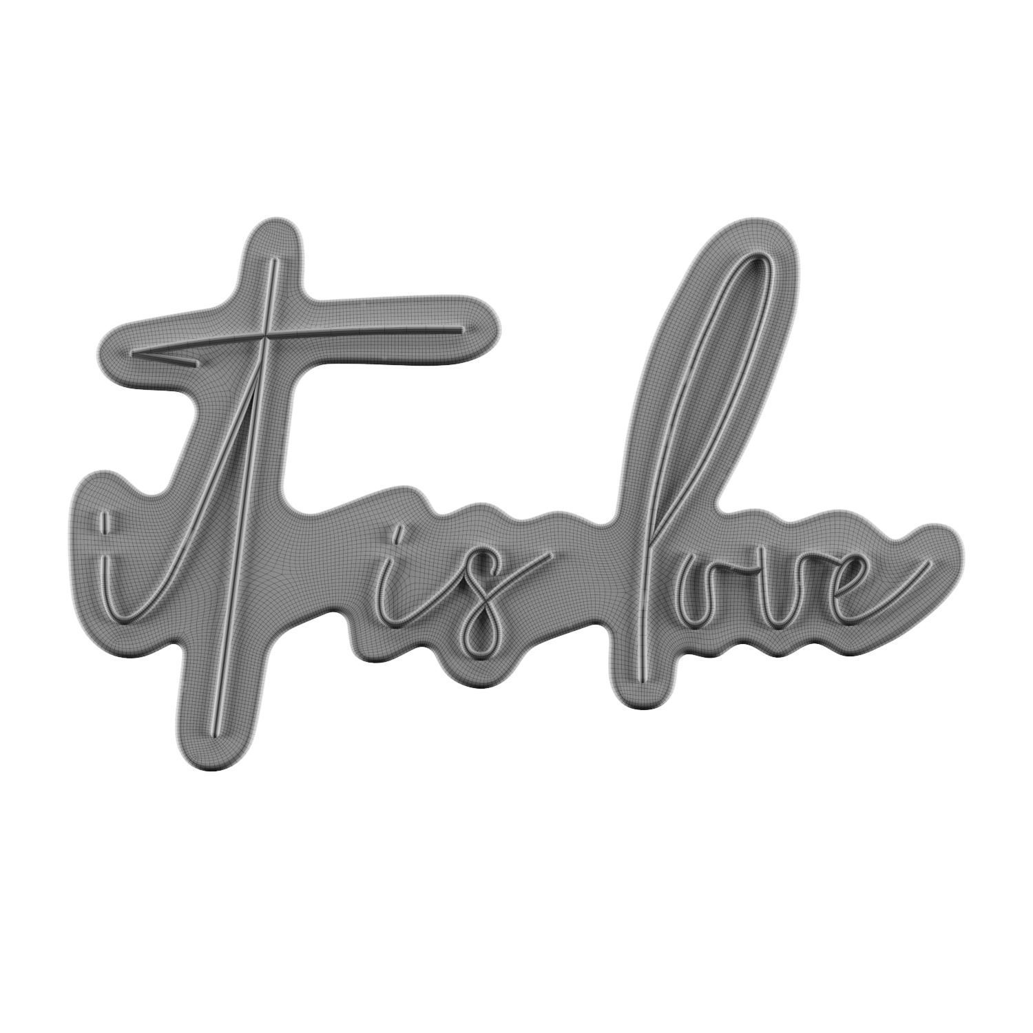 It Is Love Neon Sign 3D model_3