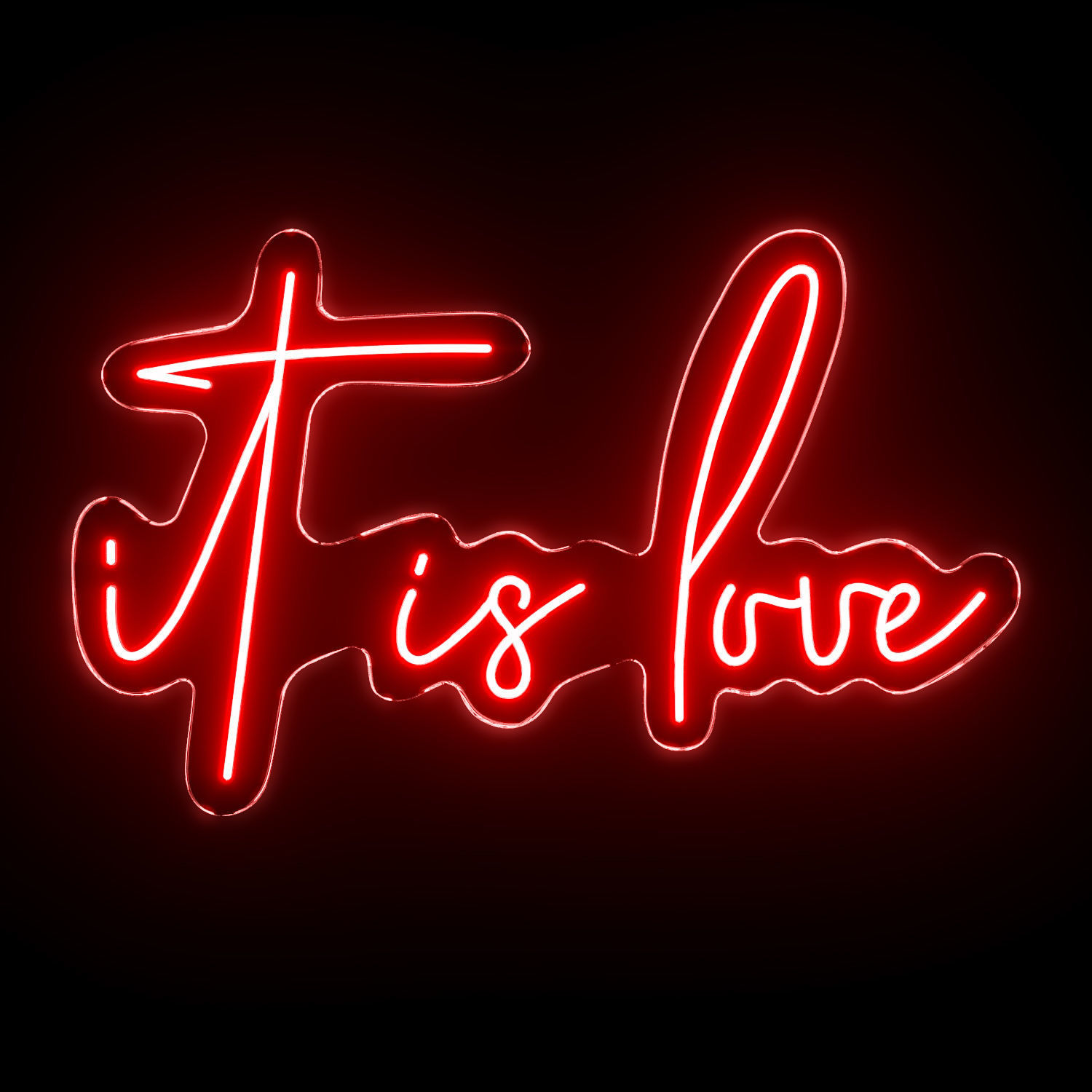 It Is Love Neon Sign 3D model_1