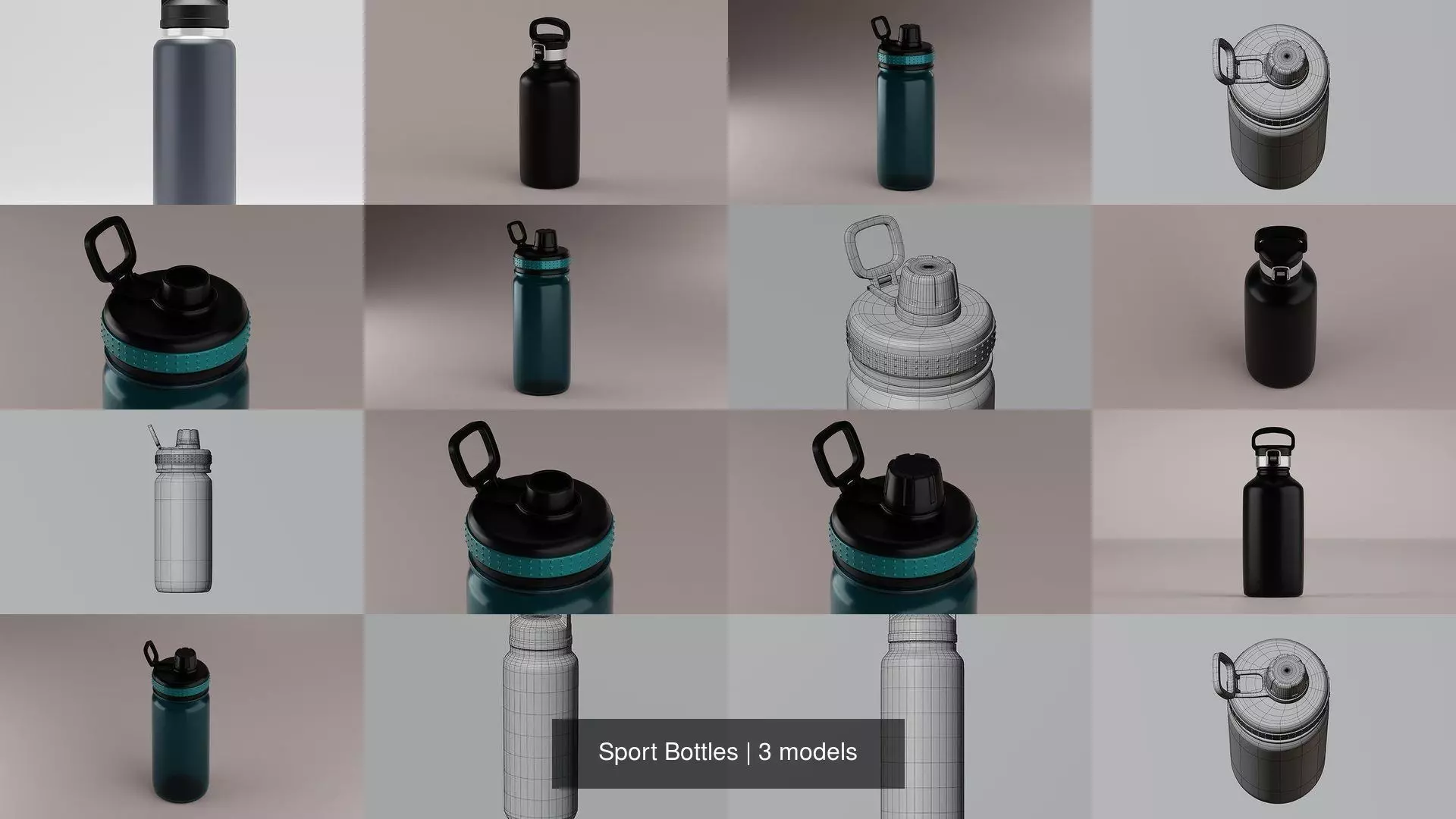 Sport Bottles 3D Model Collection_0